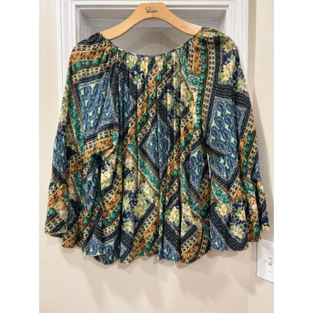 Johnny Was Jade Blouse - Picture 2 of 2